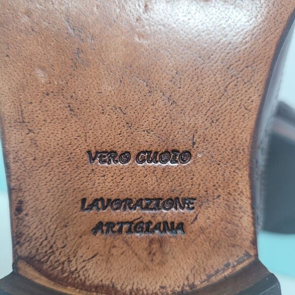 Leather Wingtips Italy Oxford Bespoke Mens Cordovan Vero Curio Dress Shoes Sz 10 main image 7